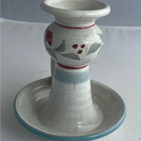 Vintage 80's Stoneware Handmade Pottery Candlestick Holder - Picture 2 of 8